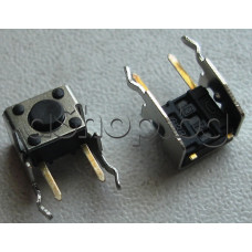 Tact switch,6x6x3.15mm,бутонче-0.8мм,с 4-извода за печ.вертикален монтаж с мет.рамка,50V/50mA