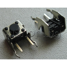 Tact switch,6x6x3.85mm,бутонче-1.2мм,с 4-извода за печ.вертикален монтаж с мет.рамка,50V/50mA
