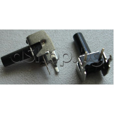 Tact switch,6x6x5.85mm,бутонче-6.8мм,с 4-извода за печ.вертикален монтаж с мет.рамка,50V/50mA