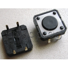 Tact switch,12x12x4.3mm,бутон d7x0.8мм,4-изв.по 4мм-за нормален хориз.печатен монтаж