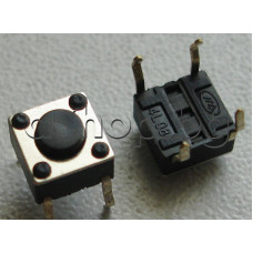 Tact switch-микробутон,6x6xH4.3mm,бутон 0.8мм с 4-извода за  хориз.монтаж,50V/50mA