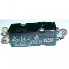 Микроключ с  бутон 1-НО/1-НЗ,DPST ,10А/250VAC,4-изв.13x13x32mm,закр. 2 отв.x d3mm ,Omron W-10-1