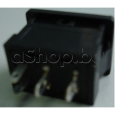 Кобиличен микроключ за панел,250 VAC/3A,On/Off,19.5x13x15 мм,4-изв.2-пол.,AMP=2.4mm,черен+RED LED