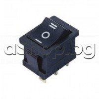 Кобиличен микроключ за панел,250 VAC/3A,(ON)-Off-(ON,19.5x13x14 мм,3-изв./3-пол.,AMP=4.8mm,черен,SWIT MRS-103