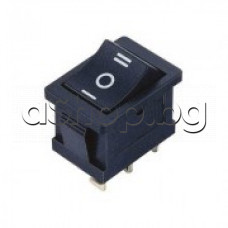 Кобиличен микроключ за панел,250 VAC/3A,(ON)-Off-(ON,19.5x13x14 мм,3-изв./3-пол.,AMP=4.8mm,черен,SWIT MRS-103