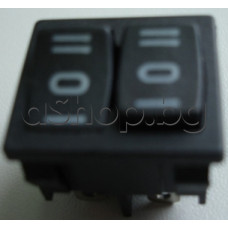 Кобиличен микроключ за панел-с 2 незв.секц.,250 VAC/3A,On-Off-On,24x22x19 мм,6-изв./3-пол.,AMP=4.8mm,черен с 2-нез.секции
