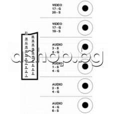 21p-скарт към 6-чинча (аудио/стерео-вхдд/изход) и  (видео-вход/изход),1.5м-евтин нормален вариант