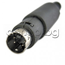4-изводен MINI-DIN plug(S-VHS)-куплунг мъжки с протектор за монтаж на кабел с запояване