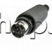 7-изводен MINI-DIN plug-куплунг мъжки с протектор за монтаж на кабел с запояване