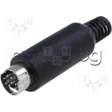 9 изводен(разпол.на 3-реда) MINI-DIN Plug-куплунг мъжки с протектор за монтаж на кабел,Schurter 4850.191