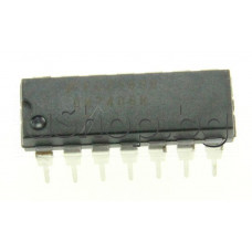 TTL-IC,Hex driver,i nverting (30V),14-DIP ,Texas Instruments SN7406N ,Toshiba 7406PC,DM7406N