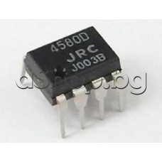 OP-IC,Dual,±18V,5V/uS,15MHz,-20..+75°,8-DIP,4580D JRC,NJM4580D