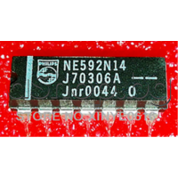 IC , Video-Wideband amplif.16V,120MHz, 14-DIP ,Philips NE592N14 /ONS ,Signetics