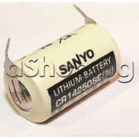 Литиева батерия-1/2AA, 3.0V/1200mAh, d14.1x25.4mm,за печатен монтаж с радиални изводи ,Sanyo Laser CR14250SE