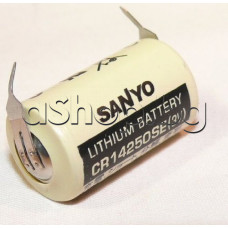 Литиева батерия-1/2AA,3.0V/1200mAh,d14,1x25mm,за печ.монтаж с рад.изв.,Sanyo Laser CR14250SE