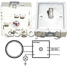 Ключ-регулатор с разширение керамичен 8-изв.x6.35мм,осd6x22mm,250VAC/13A за керам.плот,EGO,45x48x22mm