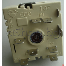 Ключ-регулатор 8-изв.x 6.35мм,ос d6x22mm,250VAC/13A за котлони на керамичен плот/готв.печка,EGO,45x48x22mm,Gorenje,AEG,Electrolux