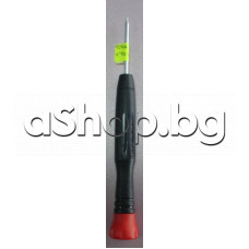 Отверка тип torx T4 с нормален връх и острие=40мм,пластмасова дръжка с върт.накрайник