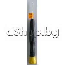 Отверка тип safety torx T7S с нормален връх и острие=40мм,пластмасова дръжка с върт.накрайник