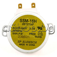 Мотор SSM-16H за чиния на МВП,220VAC,50/60Hz,5/6rpm,3W,ос 7x8mm пластмасова скосена,2B72754F ,6549W1S011A/E/S