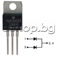 SiDi ,Dual Schottky-Gl,45V,15A/150App,(Tc=105°C),TO-220/3 ,ONsemi MBR1545CT