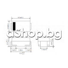 Schottky-GL,60V,1.5A,Ifsm-20A,smd,SJP-case,SMA-2,SanKen,code:F6