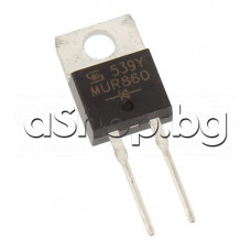 Si-Di ,Ultra fast recovery,S-L,600V,8A,(Tc=85°),<50nS,75W,TO-220AC,Taiwan Semiconductor MUR860
