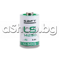 Литиева батерия-1/2AA,3.6V/900mAh,d14x24.5mm,с пъпка,Saft