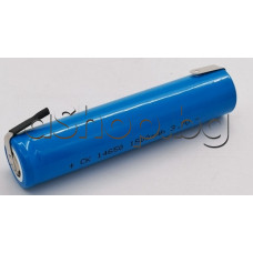 Li-ion акум.батерия 3.7V/1200mA,с пластинки за запояване в пакет d14x64.8mm,тип 14650А