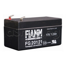 Оловно-киселинен акумулатор 12V/1.2Ah,97x48x57mm, изводи с кабелни обувки 4.8мм,Fiamm-GS FG20121