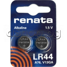 Алкал.батерия LR44 1.55V 100mAh,d11.6x5.4mm,тип паричка за часовник и др.,Renata