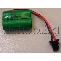 Акумулаторна NI-MH батерия 2/3AAAx2,2.4V/300mAh,30x20x10.5mm с кабел и букса за DECT телефони(2/2R3 двойка),MH300AAAK2BC/Kinetic