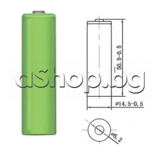 R6 / AA ,1.2V/1300mAh,Ni-MH акумулаторна батерия с контактни пъпки,d14.5x50.5mm ,Project NiMH AA 1.2V 1300mAh