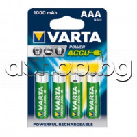 R3,AAA,Ni-MH Акумулаторна батерия 1.22V/1000mAh,d10.5x44mm с пъпка,Varta 56763