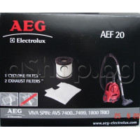 HEPA филтър d80x90mm + 2 бр. малки филтърчета за прахосмукачка,AEG/AVS-7400..7499,1800 TRIO