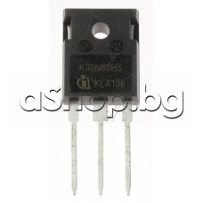 IGBT-N chan+diode,NPT-tech.,600V,41A(25°C)/30A(100°C),250W,Tf=25nS,TO-247AC,code: K30N60HS-Infineon ,SKW30N60HS