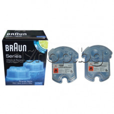 Течност Braun Clean & Renew 2x170ml  за почистване на ел.самобръсначка, Braun 760CC