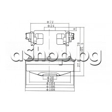 Мотор-агрегат за прахосмукачка 230VAC/506Hz/800W-вак.21Kpa,3m3/min,d106x26/106mm,NingBo DeChang