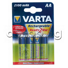 R6,AA,Ni-MH Акумулаторна батерия 1.2V/2100mAh,d14.5x50mm с пъпка готова за употреба ,Varta 56706