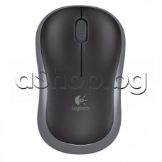 Оптична безжична мишка 3-бутона с скрол и USB- адаптор за лаптопи,Logitech M185 Swift Grey