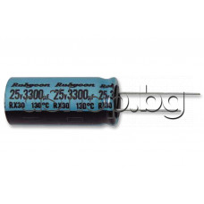 100uF 50V,Електролитен кондензатор радиален,тип Rubycon RX30-series,d10x12.5mm,-40...+130°C,  Rubycon 50RX30100M10X12.5