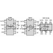 Green mode PWM-Controller for flyback conv.,25V,2%,70kHz,SOT-26-6L),code:AAHB6 ,CR6848S Chip Rail