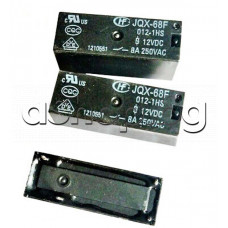 Реле електромагнитно DC12V/260om,240VAC/8A,H12x29x10mm,1-к.гр.(НО),4-изв.за печ.монтаж,JQX-68F-type,JQX-68F-012-1HS 8A