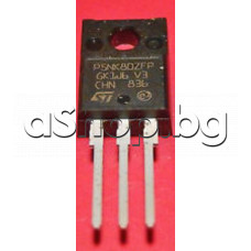 V-MOS-N-FET,800V,4.3A,30W,<2.4om(2.15A),zener protect.SuperMesh/Power-Mosfet,TO-220,P5NK80ZFP STM