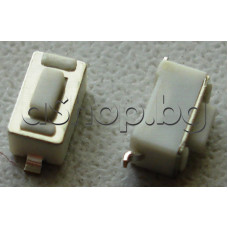 Tact switch,6x3.5x4.3mm-правоъгълен бутон 3x1.5x1.5мм-бял,2-изв. за хоризонтален монтаж,SMD-плосък отдолу,TMR-1N