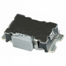 Tact switch,5.5x3.5x1.65mm-правоъг.,бутон 1.5мм-сив,2-изв.хориз.монтаж,SMD-плосък отдолу