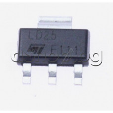 IC,Low dropout fixed volt.regul.Vin=15V,2.5V/0.8A,-40...125°,SOT-223,code: LD25, LD1117S25CTR