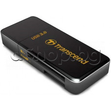 Четец за флаш карта, Transcend USB3.0 SD/microSD Card Reader (Black)