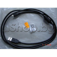 USB-кабел d5mm с ферити за данни А-мъжко към  USB-micro 1.5м за GSM и други мобилни у-ва