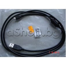USB-кабел d5mm с ферити за данни А-мъжко към  USB-micro 1.5м за GSM и други мобилни у-ва